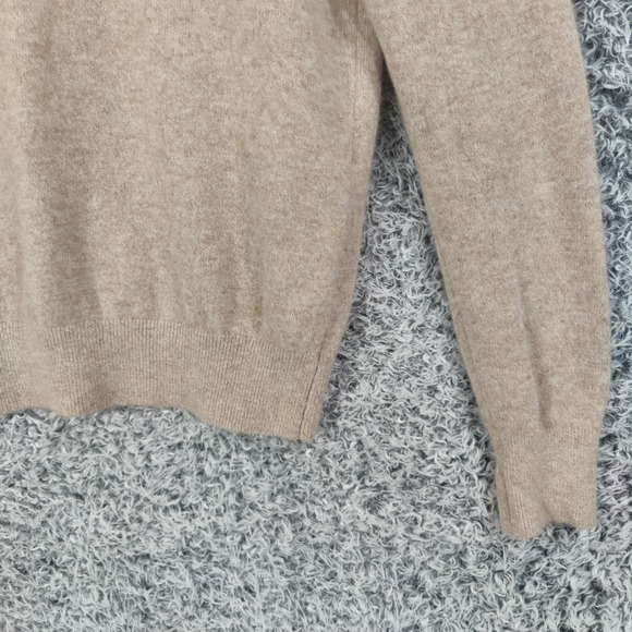 Quince 100% Cashmere Luxe Crew Neck Long Sleeve Sweater Top Women Medium Beige - Picture 7 of 15
